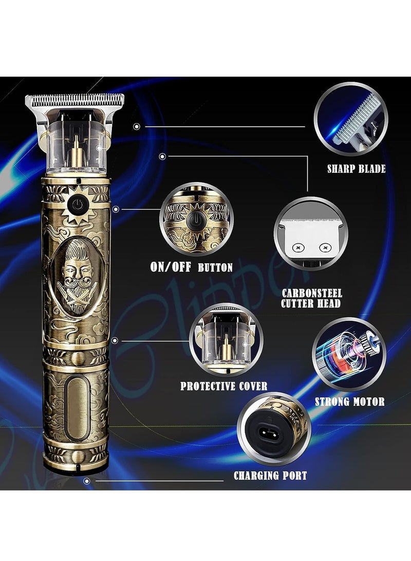 ماكينة حلاقة كهربائية، ماكينة حلاقة لحلاقة الشعر، مجموعة تشذيب اللحية ومقص الشعر، مجموعة ماكينة قص الشفرات الاحترافية، أدوات تشذيب ومقص، العناية الشخصية للحلاقة وإزالة الشعر، ماكينة تشذيب ذهبية - Image 5
