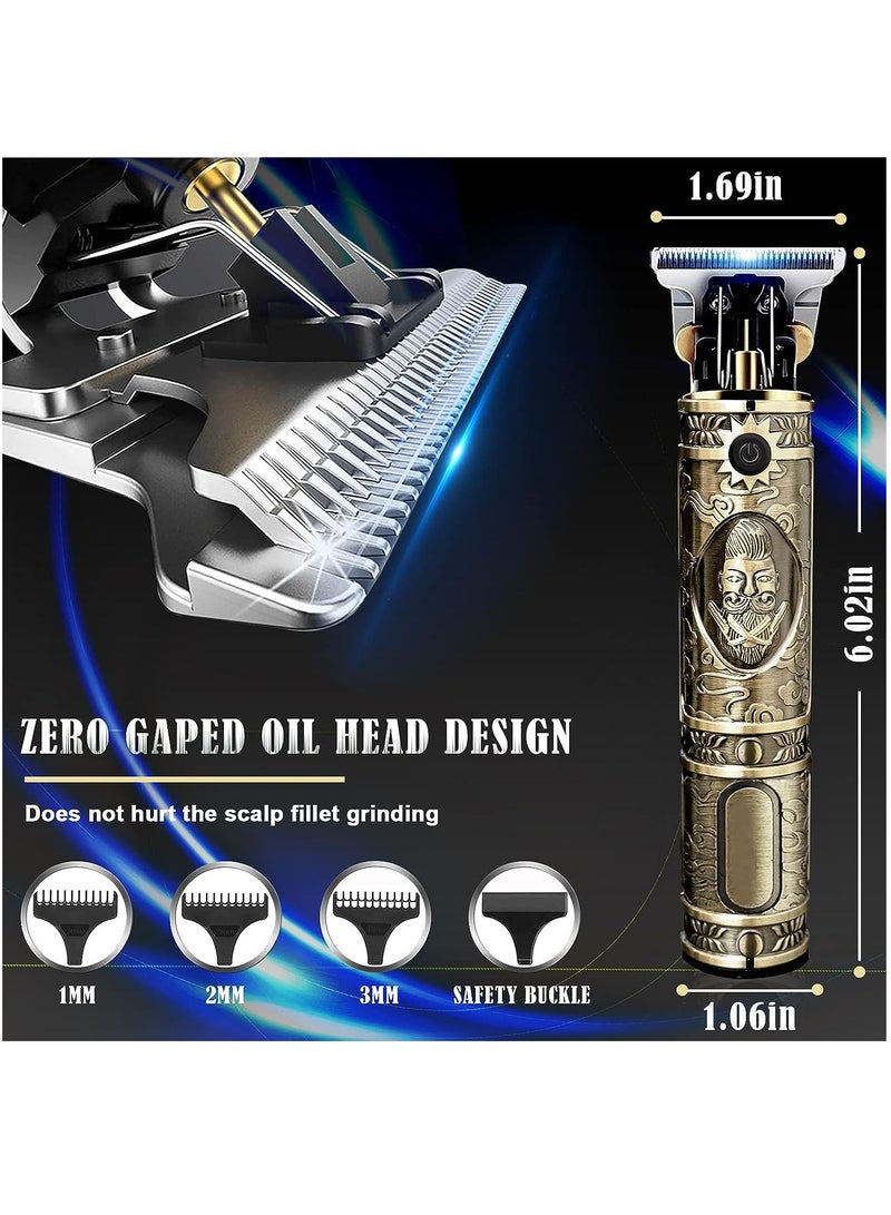 ماكينة حلاقة كهربائية، ماكينة حلاقة لحلاقة الشعر، مجموعة تشذيب اللحية ومقص الشعر، مجموعة ماكينة قص الشفرات الاحترافية، أدوات تشذيب ومقص، العناية الشخصية للحلاقة وإزالة الشعر، ماكينة تشذيب ذهبية - Image 4