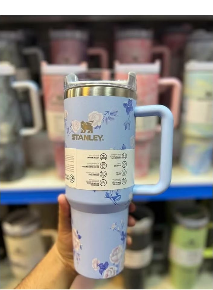 Stanley Quencher H2.0 FlowState™ 40oz Stainless Steel Vacuum Insulated Tumbler with Leak-Resistant Lid & Reusable Straw – Elegant Marble Design | Durable BPA-Free Eco-Friendly Travel Mug for Hot, Cold, or Iced Drinks | Perfect for Office, Gym & On-the-Go Hydration - Image 1