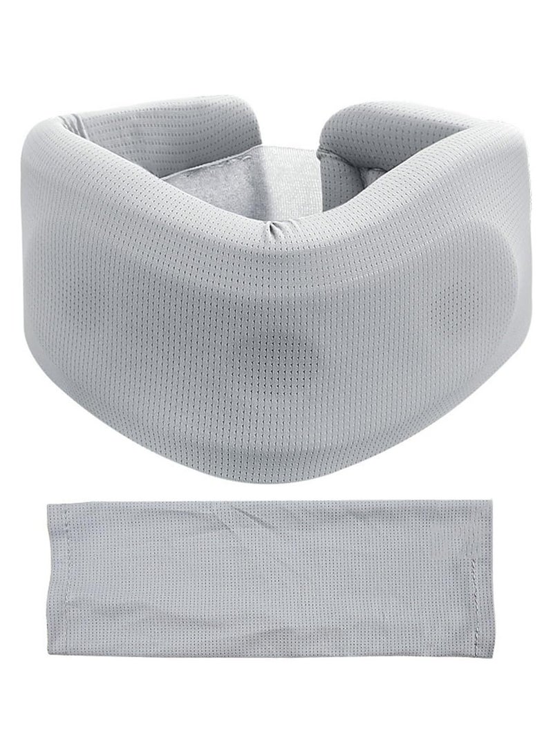 Neck Brace for Neck Pain and Support - Soft Foam Neck Brace Cervical Collar for Sleeping Breathable Neck Support Brace Wraps Keep Vertebrae Stable and Aligned for Women & Men, 1 Pcs, Gray - Image 2