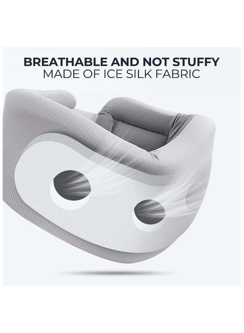 Neck Brace for Neck Pain and Support - Soft Foam Neck Brace Cervical Collar for Sleeping Breathable Neck Support Brace Wraps Keep Vertebrae Stable and Aligned for Women & Men, 1 Pcs, Gray - Image 4