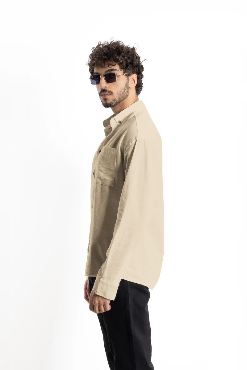 SHAPES LINEN BLEND OVERSIZED SHIRT
