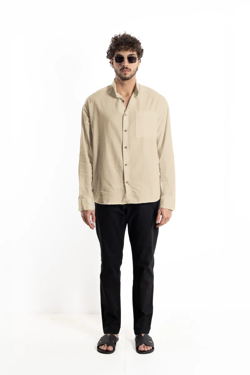 SHAPES LINEN BLEND OVERSIZED SHIRT