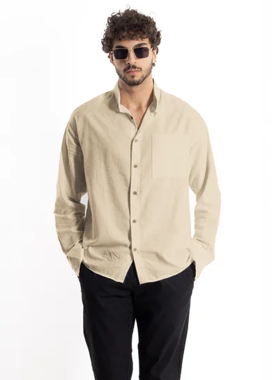 SHAPES LINEN BLEND OVERSIZED SHIRT