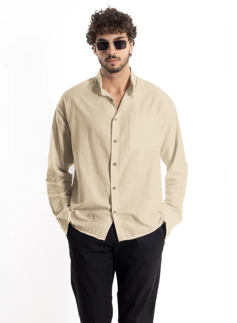 SHAPES LINEN BLEND OVERSIZED SHIRT