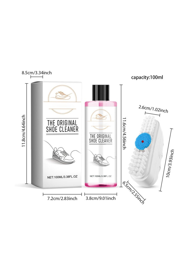 SOLARAE Sneaker Cleaning Set | Shoe Whitening Kit | Shoe Cleaning Tool | White Sneaker Cleaner Kit, Friendly Shoe Cleaner Sneakers White Foam, Brush and 1 Microfiber Towel for All Material - Image 2