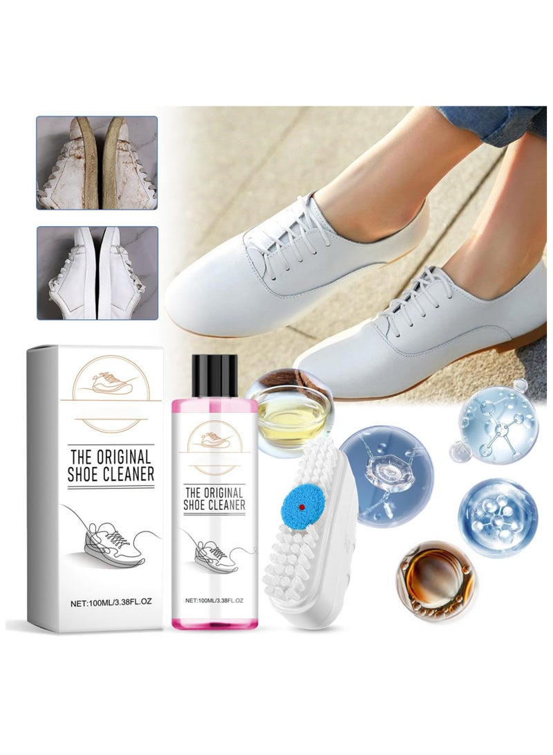 SOLARAE Sneaker Cleaning Set | Shoe Whitening Kit | Shoe Cleaning Tool | White Sneaker Cleaner Kit, Friendly Shoe Cleaner Sneakers White Foam, Brush and 1 Microfiber Towel for All Material - Image 4
