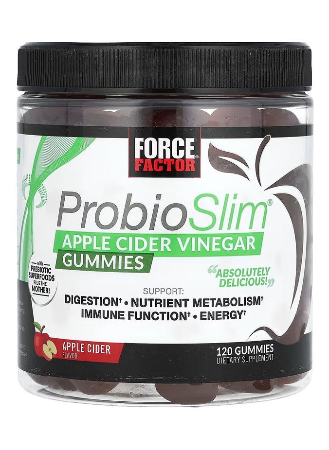 Force Factor ProbioSlim, Apple Cider Vinegar Gummies, 120 Gummies  - Image 1