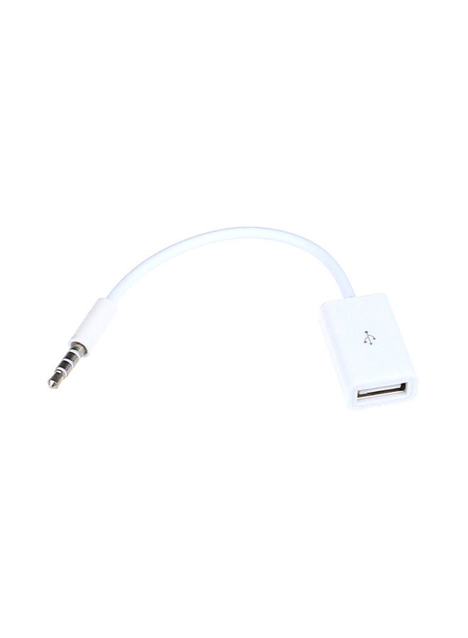NIBEMINENT Immunity 3.5mm AUX Auxiliary Audio Jack Into The USB Converter Cable White - Image 3