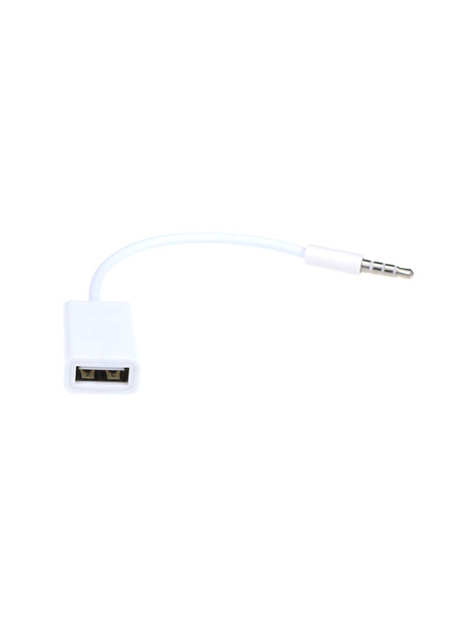 NIBEMINENT Immunity 3.5mm AUX Auxiliary Audio Jack Into The USB Converter Cable White - Image 2