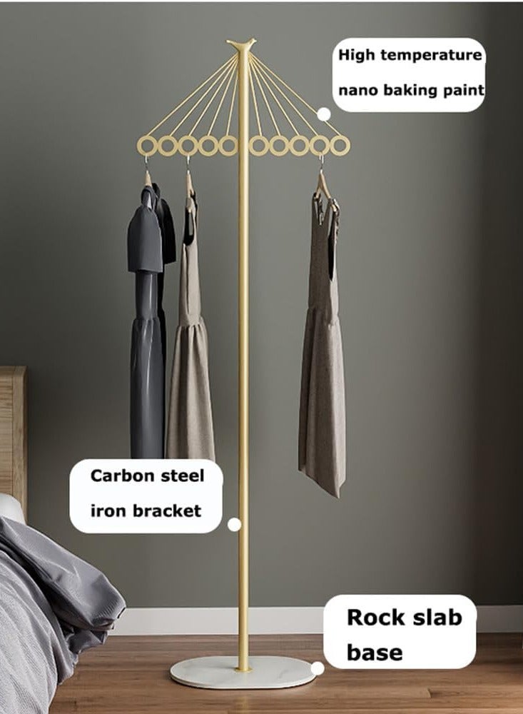 GoldenLike Coat Rack,Freestanding Clothes Stand Rack with Marble Base,Metal Garment Rack Hall Coat Tree,Space-Saving Clothes Hanger Organizer for Hanging Clothes,Handbags,Umbrella  - Image 3