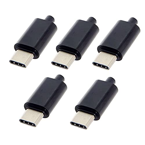 chenyang 5 Pack USB C DIY Connector USB 31 Type C 24Pin Male Plug Port Repair Replacement Solder Adapter with PCB Board Black Housing - Image 1