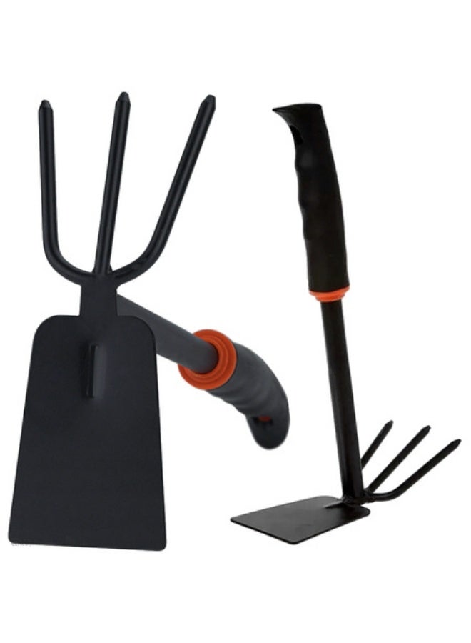 AL RAYAN 2-in-1 Garden Hoe and Cultivator Rake – Heavy Duty Carbon Steel Dual Head Gardening Tool with Ergonomic Comfort Grip for Weeding, Loosening Soil, and Planting. - Image 1