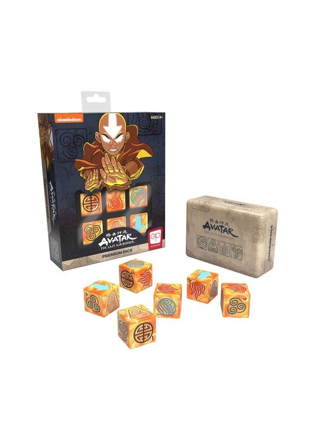 USAopoly - Avatar The Last Airbender Premium Dice Set ; Collectible D6 Dice ; Custom Dice With Collectible Tin Case ; Officially Licensed 6Sided Dice - Image 1