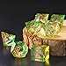 FONVGOGO Liquid Core DND Dice Set for Dungeons and Dragons 7 Piece Sharp Edge Resin DND Dice with Cardborad Box Role Playing Polyhedral D and D RPG Dice D20 D12 D10 D8 D6 D4Liquid Yellow and Green - Image 4