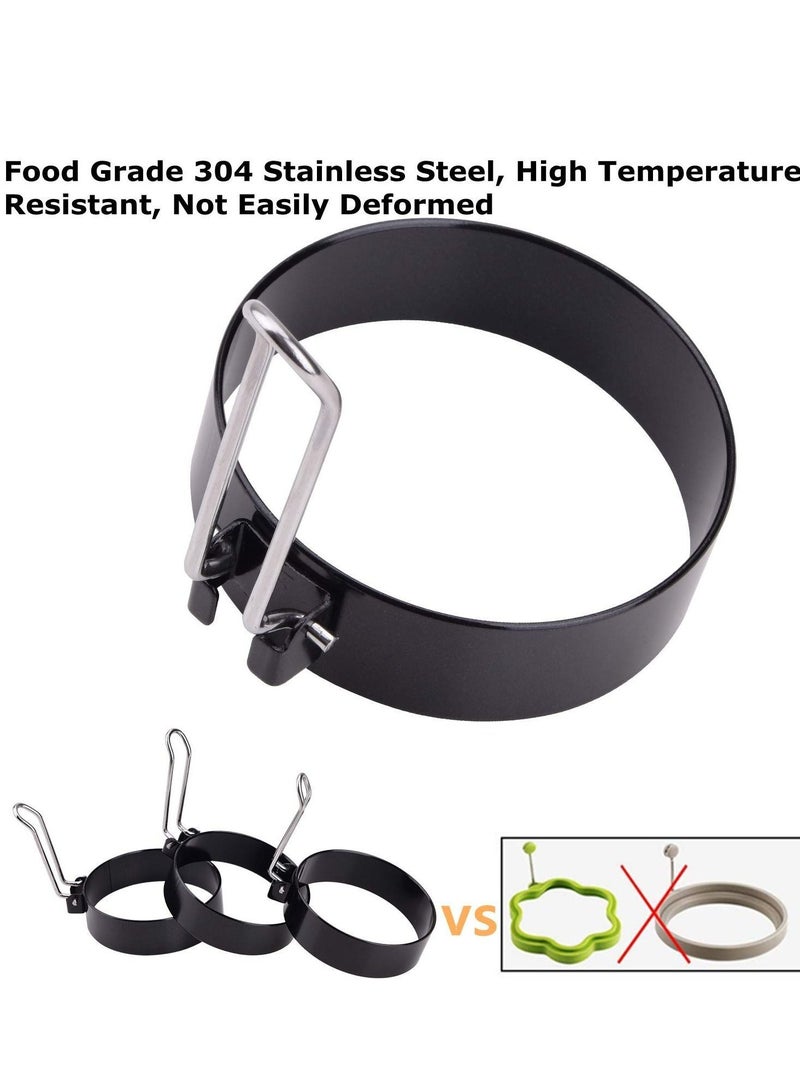 NIBEMINENT 2pcs Egg Ring Professional Non Stick Rings Make Molds Round Pancake Mold Stainless Steel Breakfast Household Tool Cooking for Frying Mcmuffin Sandwiches - Image 3