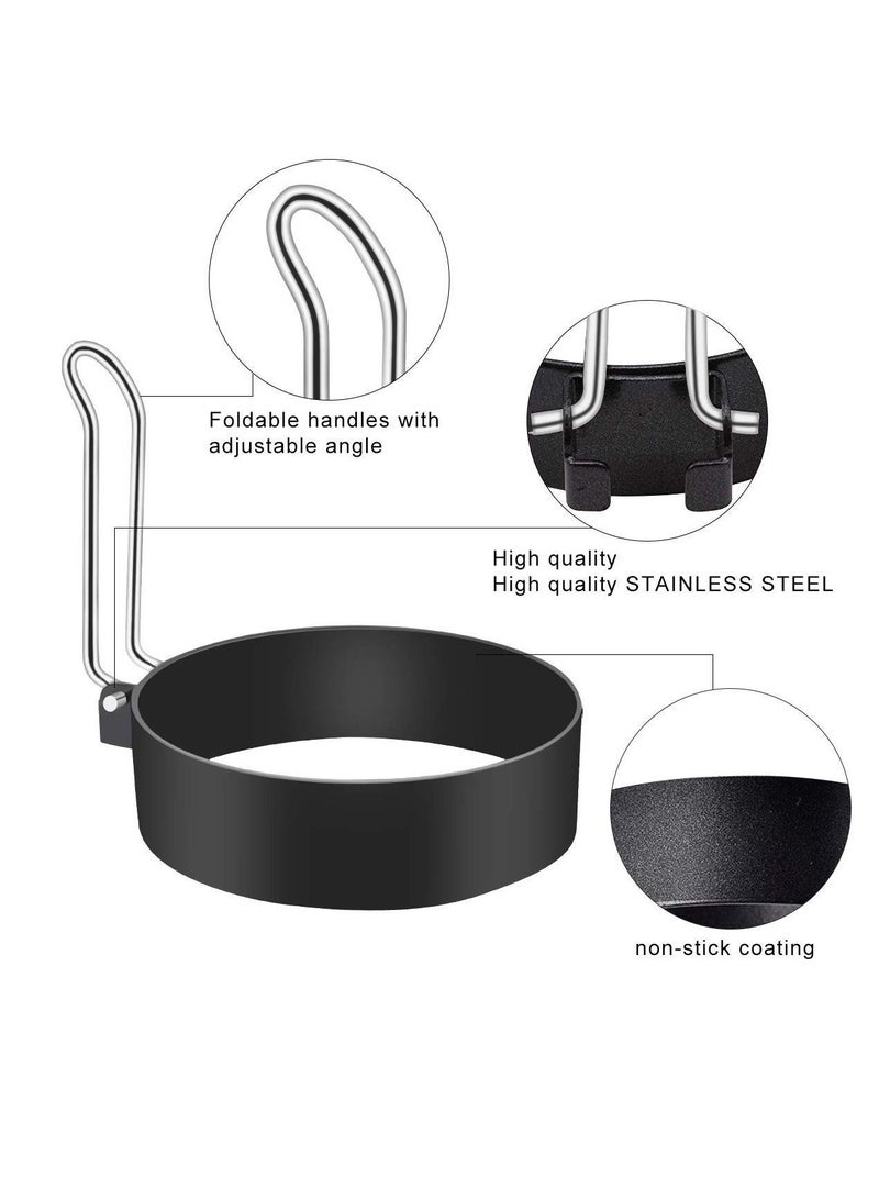 NIBEMINENT 2pcs Egg Ring Professional Non Stick Rings Make Molds Round Pancake Mold Stainless Steel Breakfast Household Tool Cooking for Frying Mcmuffin Sandwiches - Image 2