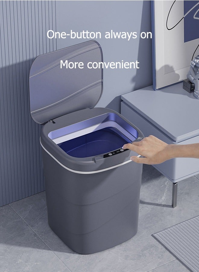 ميون سلة المهملات بدون لمس، سلة المهملات الأوتوماتيكية للحمام، سلة المهملات بدون لمس مع غطاء، صناديق النفايات للحمام سلة المهملات الذكية/الذكية بمستشعر إلكتروني أوتوماتيكي سلة المهملات المقاومة للماء للمطبخ والحمام (14 لتر، أبيض) - Image 4