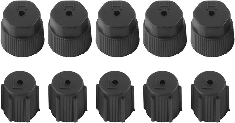 klarako 10Pcs Universal Air Conditioning Service Cap A/C Repair Refrigerant Charging Port Cover Auto Accessory AC System Caps Repair Refrigerant Charging Port Cover Auto Accessory - Image 1
