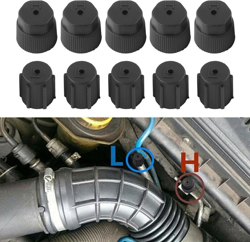 klarako 10Pcs Universal Air Conditioning Service Cap A/C Repair Refrigerant Charging Port Cover Auto Accessory AC System Caps Repair Refrigerant Charging Port Cover Auto Accessory - Image 2