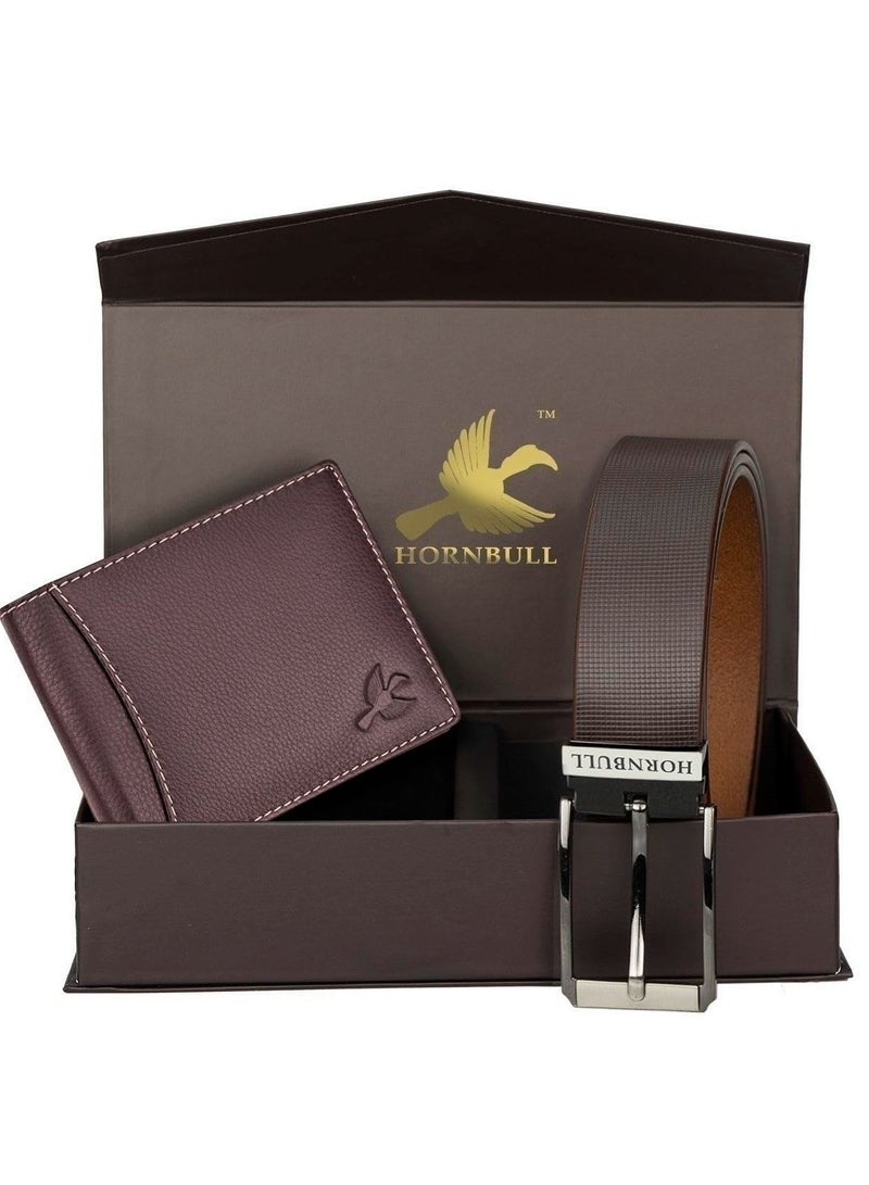 HORNBULL Wallet for Men | Brown Wallet and Belt Gift Hamper for Men | Leather Wallets for Men | Men’s Combo Gift Set - Image 1