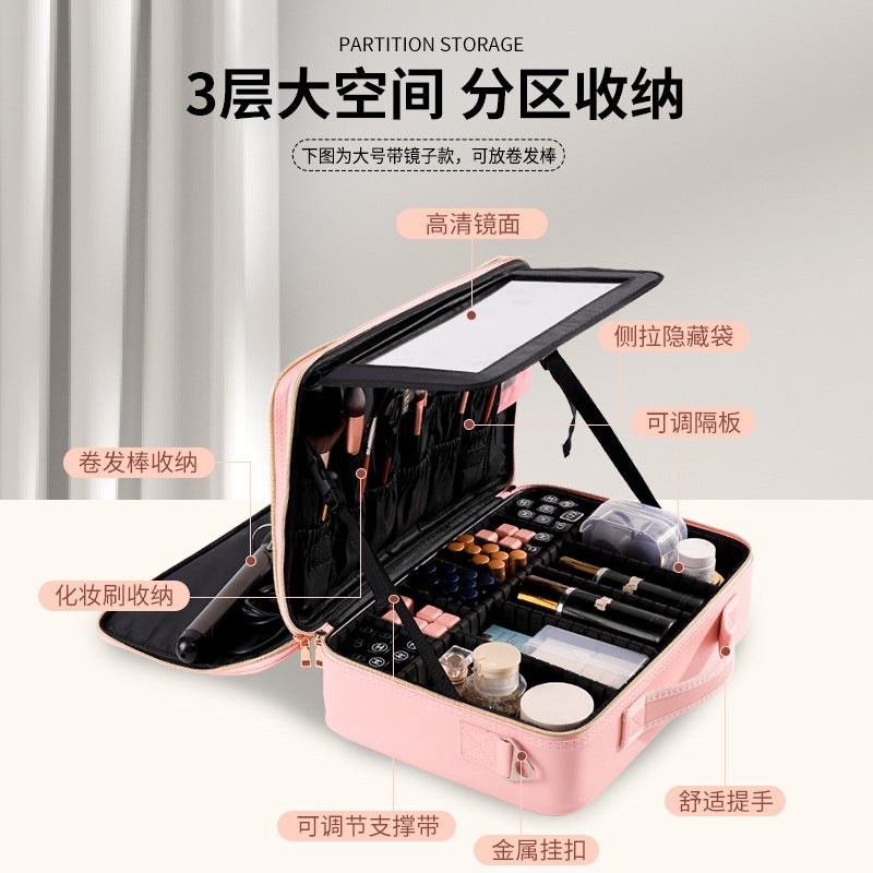 Cosmetic Bag Large Capacity Portable Makeup Artist Professional Makeup Bag High Beauty Value Travel Cosmetic Storage Bag - Image 3