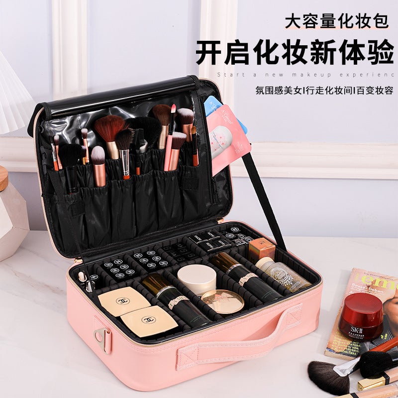 Cosmetic Bag Large Capacity Portable Makeup Artist Professional Makeup Bag High Beauty Value Travel Cosmetic Storage Bag - Image 2