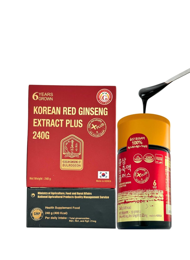 KAREZZ Premium Korean Red Panax Ginseng Extract Plus - Big Pack 240gm, Made in Korea. High Ginsenoside Concentration, Natural Supplement for Stress Relief, Cognitive Function and Energy (High Viscus Liquid) - Image 1
