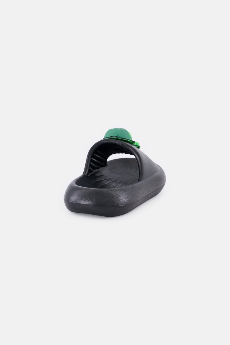 MARVEL Toddlers Boy Slip On Slides, Black  - Image 2
