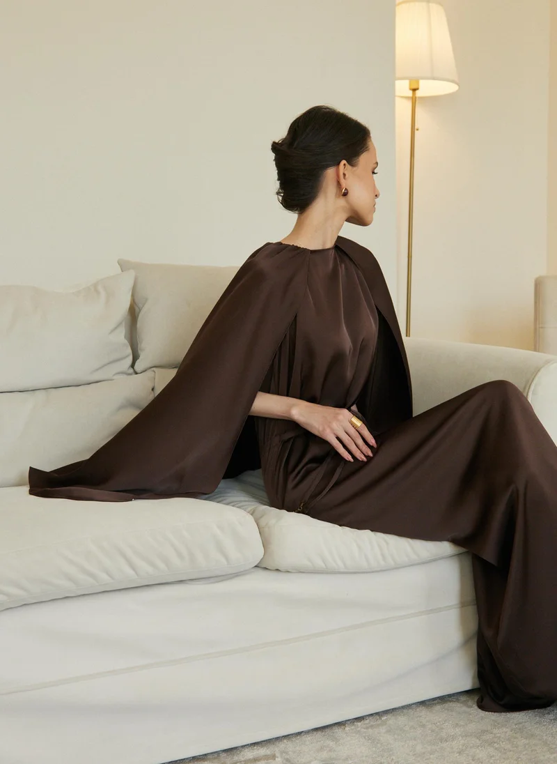 Lichi  Maxi dress with matching cape for Women | Best Price UAE