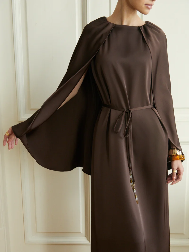 Lichi Maxi dress with matching cape