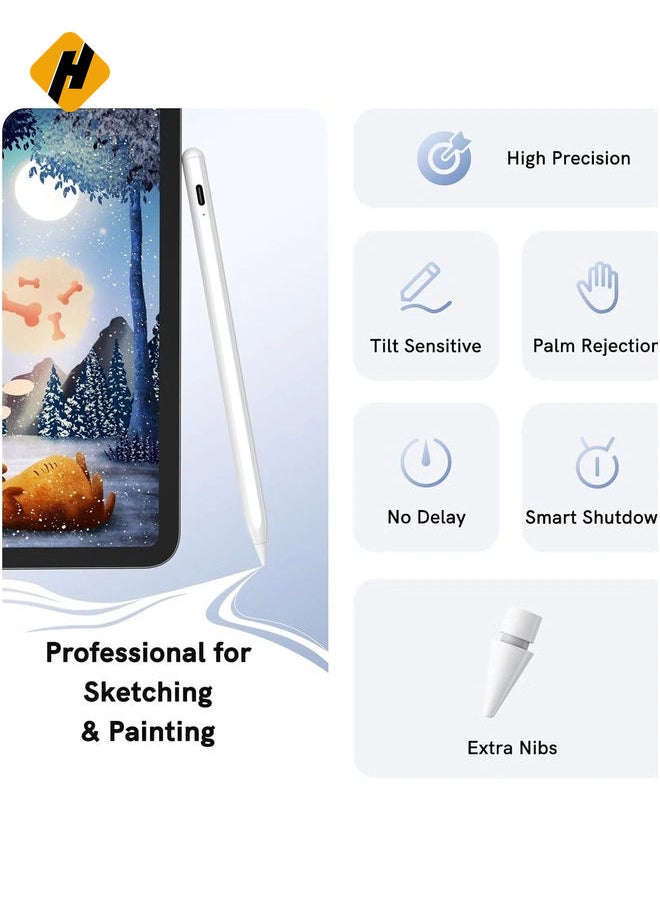HuHa Stylus Pen for iPad 2018 2024  NTHJOYS for Apple iPad Pencil with Palm Rejection Magnetic Tilt Sensitivity Work for iPad Pro 11"/12.9" iPad Mini 5/6 iPad Air 3/4/5 iPad 6/7/8/9/10  - Image 3