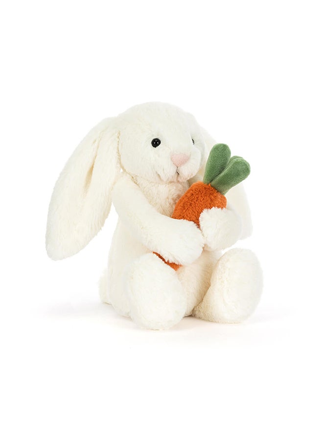 Jellycat أرنب الجزر الخجول 15 سم، أرنب قشدي ناعم يحمل جزر، لعبة هدية لطيفة للأطفال الرضع، الصغار والأطفال - Image 1