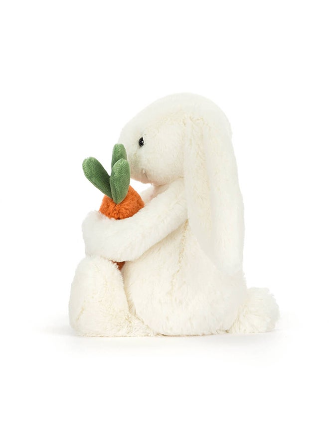 Jellycat أرنب الجزر الخجول 15 سم، أرنب قشدي ناعم يحمل جزر، لعبة هدية لطيفة للأطفال الرضع، الصغار والأطفال - Image 4