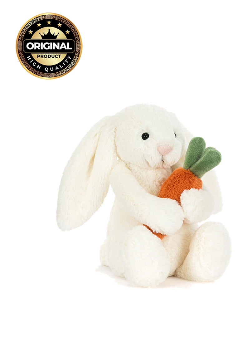 Jellycat Bashful Carrot Bunny 15 cm, Soft Cream Plush Bunny Holding Carrot, Cute Gift Toy for Babies, Toddlers & Kids - Image 1