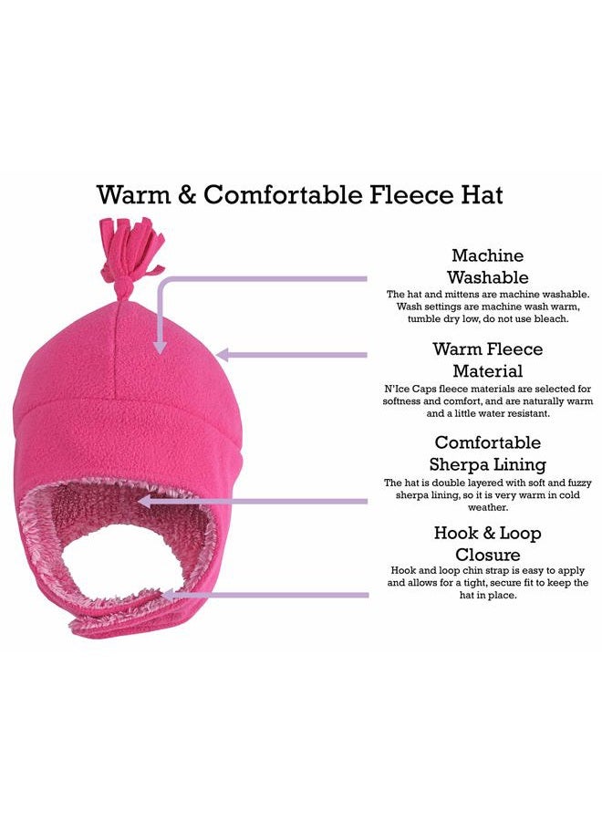 N'Ice Caps Little Girls and Baby Sherpa Lined Warm Fleece Pilot Hat Mitten Set - Image 5