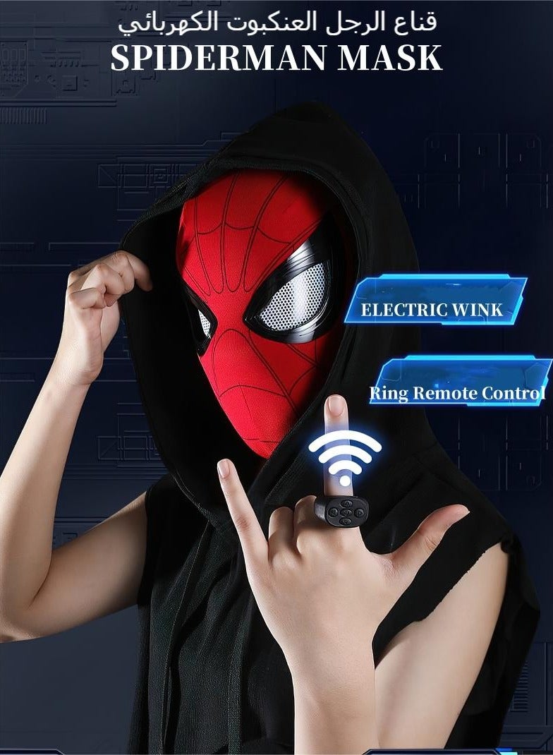 Wish Ring Remote Control Can Open And Close Eyes Super Hero Spiderman (Advanced Electric Model) Helmet Mask - Image 2