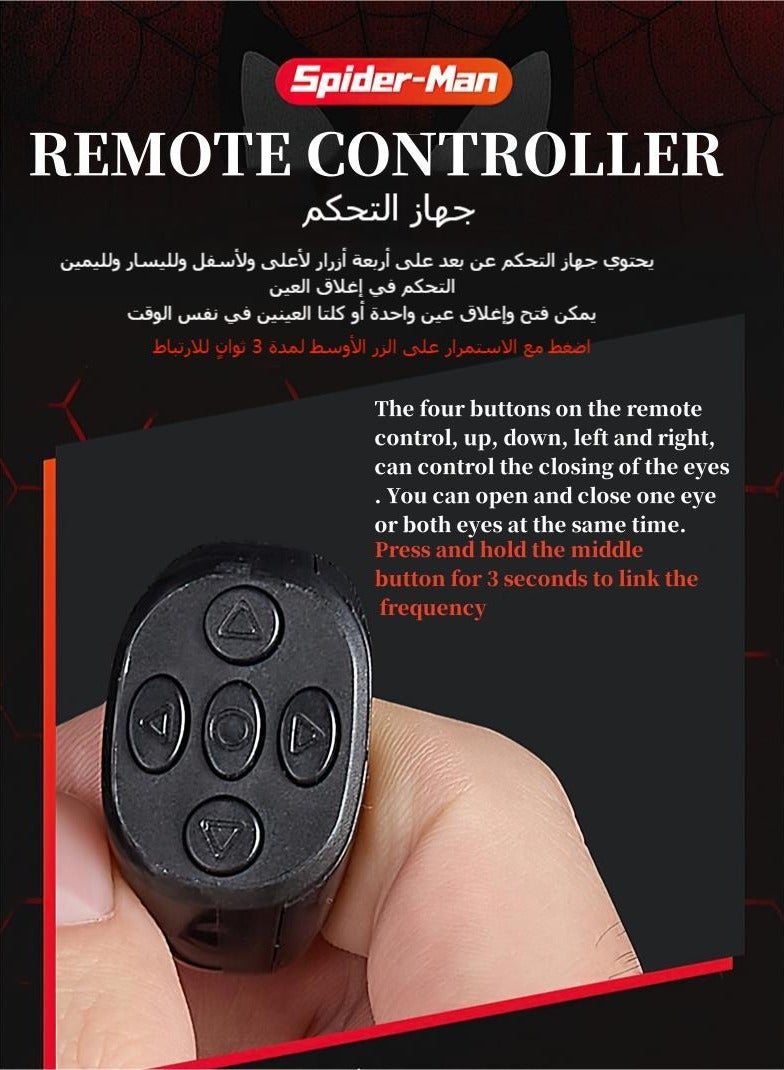 Wish Ring Remote Control Can Open And Close Eyes Super Hero Spiderman (Advanced Electric Model) Helmet Mask - Image 3