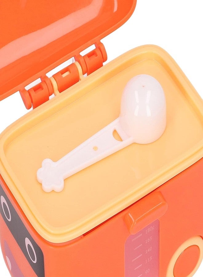 HOLLIO Baby Formula Dispenser, Portable Kids Milk Powder Dispenser Container with Carrying Handle and Scoop, Multi-Functional Meal Box with Wheel for Outdoor Travel Home(180 gm) (Orange) - Image 4