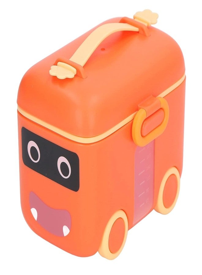 HOLLIO Baby Formula Dispenser, Portable Kids Milk Powder Dispenser Container with Carrying Handle and Scoop, Multi-Functional Meal Box with Wheel for Outdoor Travel Home(180 gm) (Orange) - Image 1