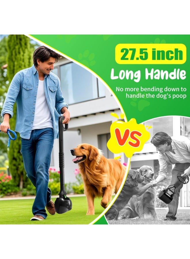 بواو مزبلة الكلب بواو مقاس 27.5 بوصة، مزبلة للكلاب الكبيرة والمتوسطة والصغيرة، عملية سهلة بيد واحدة، لا مزيد من الانحناء، مادة عالية القوة، مناسبة للفناء والرمل والعشب والحصى - Image 2