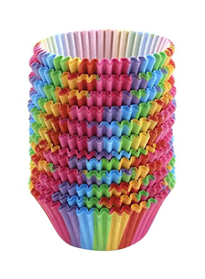 وورم باي مجموعة أكواب خبز ورقية بتصميم قوس قزح مكونة من 300 قطعة - Image 1