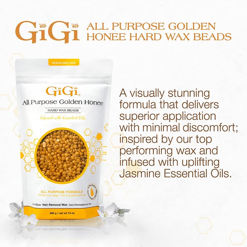 GiGi Hard Wax Beads, Golden Honee All Purpose Hair Removal Wax, no strip needed, 14 oz - Image 2