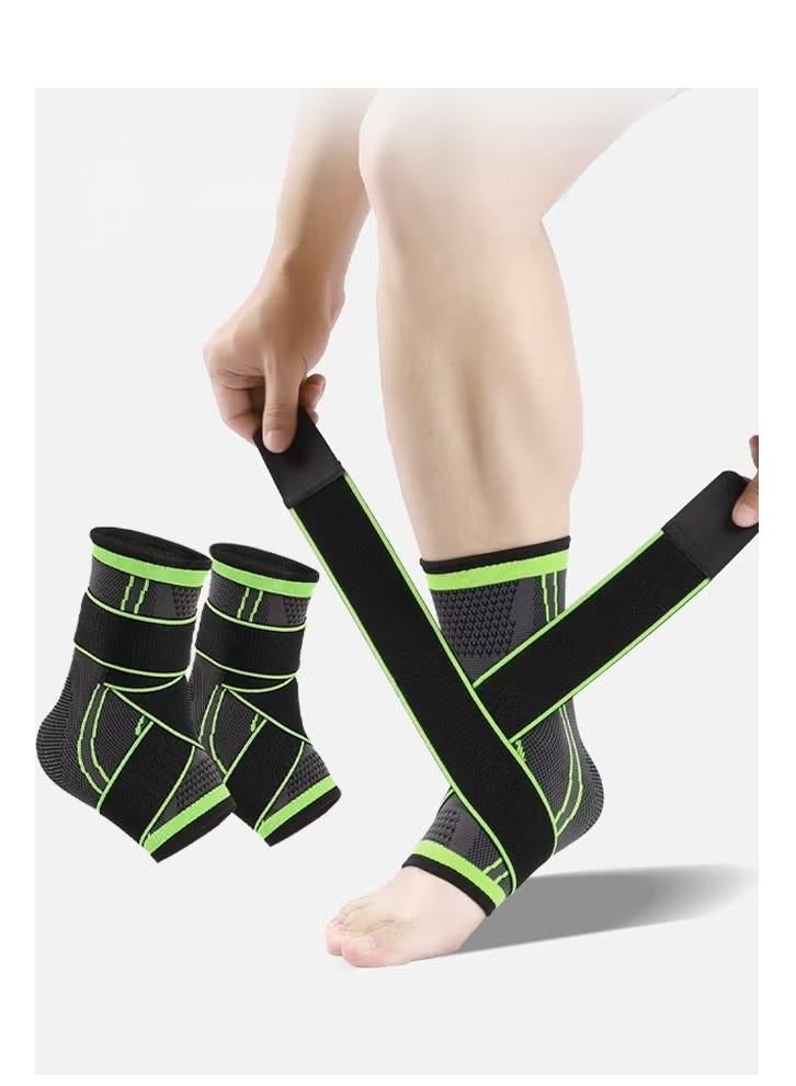 2 Pack Professional Sports Ankle Brace with Adjustable Straps, Breathable Ankle Compression Sleeve for Women & Men, Ankle Support Pad for Stabilizer Ligaments Prevent Re-Injury, Achilles Tendonitis, Plantar Fasciitis, Joint Pain, Swelling, Sports (L) - Image 1