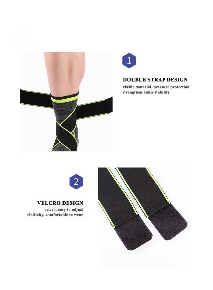 2 Pack Professional Sports Ankle Brace with Adjustable Straps, Breathable Ankle Compression Sleeve for Women & Men, Ankle Support Pad for Stabilizer Ligaments Prevent Re-Injury, Achilles Tendonitis, Plantar Fasciitis, Joint Pain, Swelling, Sports (L) - Image 4