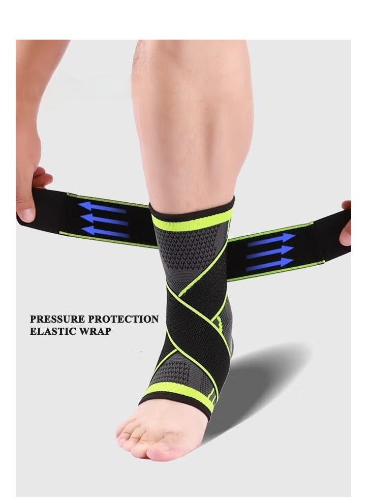 2 Pack Professional Sports Ankle Brace with Adjustable Straps, Breathable Ankle Compression Sleeve for Women & Men, Ankle Support Pad for Stabilizer Ligaments Prevent Re-Injury, Achilles Tendonitis, Plantar Fasciitis, Joint Pain, Swelling, Sports (L) - Image 2