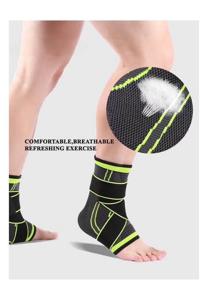 2 Pack Professional Sports Ankle Brace with Adjustable Straps, Breathable Ankle Compression Sleeve for Women & Men, Ankle Support Pad for Stabilizer Ligaments Prevent Re-Injury, Achilles Tendonitis, Plantar Fasciitis, Joint Pain, Swelling, Sports (L) - Image 3