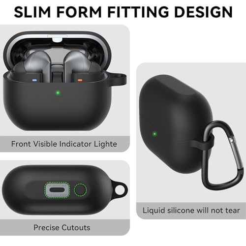 Tobfit Case for Samsung Galaxy Buds 3 Pro/ 3 TWS with Wireless Charging, Powerful Drop Protection, Tough Magnetic Cover with Cleaning kit and Keychain for Galaxy Buds 3 Pro- Clear - Image 5