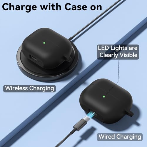 Tobfit Case for Samsung Galaxy Buds 3 Pro/ 3 TWS with Wireless Charging, Powerful Drop Protection, Tough Magnetic Cover with Cleaning kit and Keychain for Galaxy Buds 3 Pro- Clear - Image 4