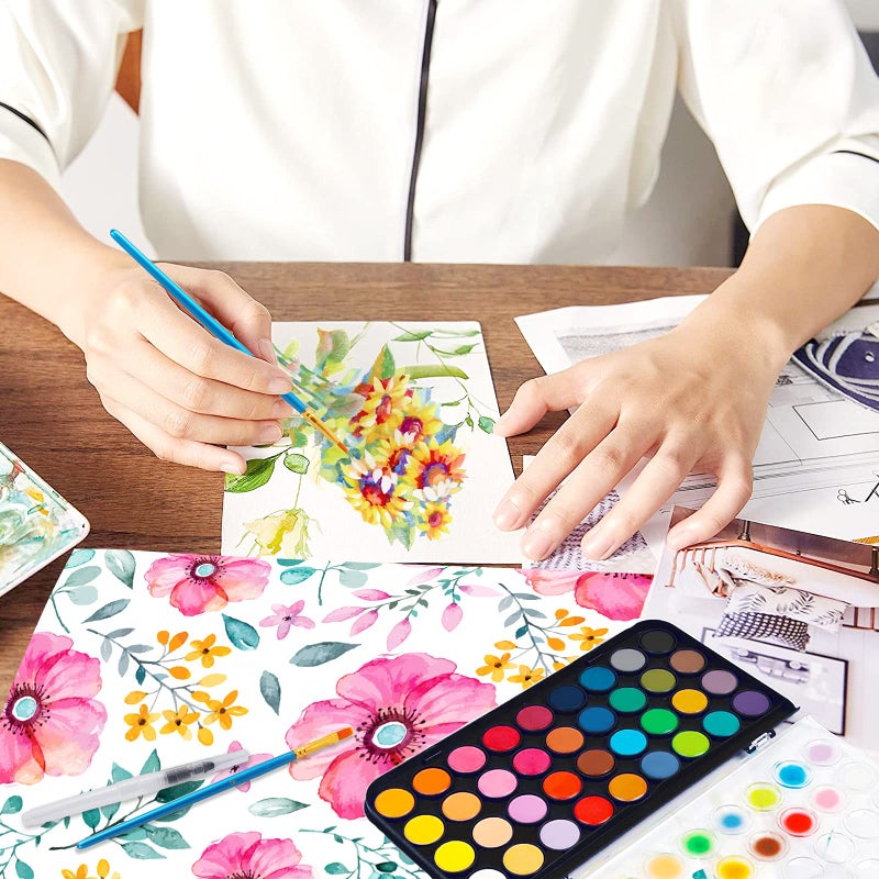 Blablaovy Watercolor Paint, 48 Colors Washable Watercolor Paint Set with a Brush a Refillable Water Brush Pen and Palette, Non-toxic Water Color Paints Sets for Kids Adults Artists Children Students Beginner - Image 3